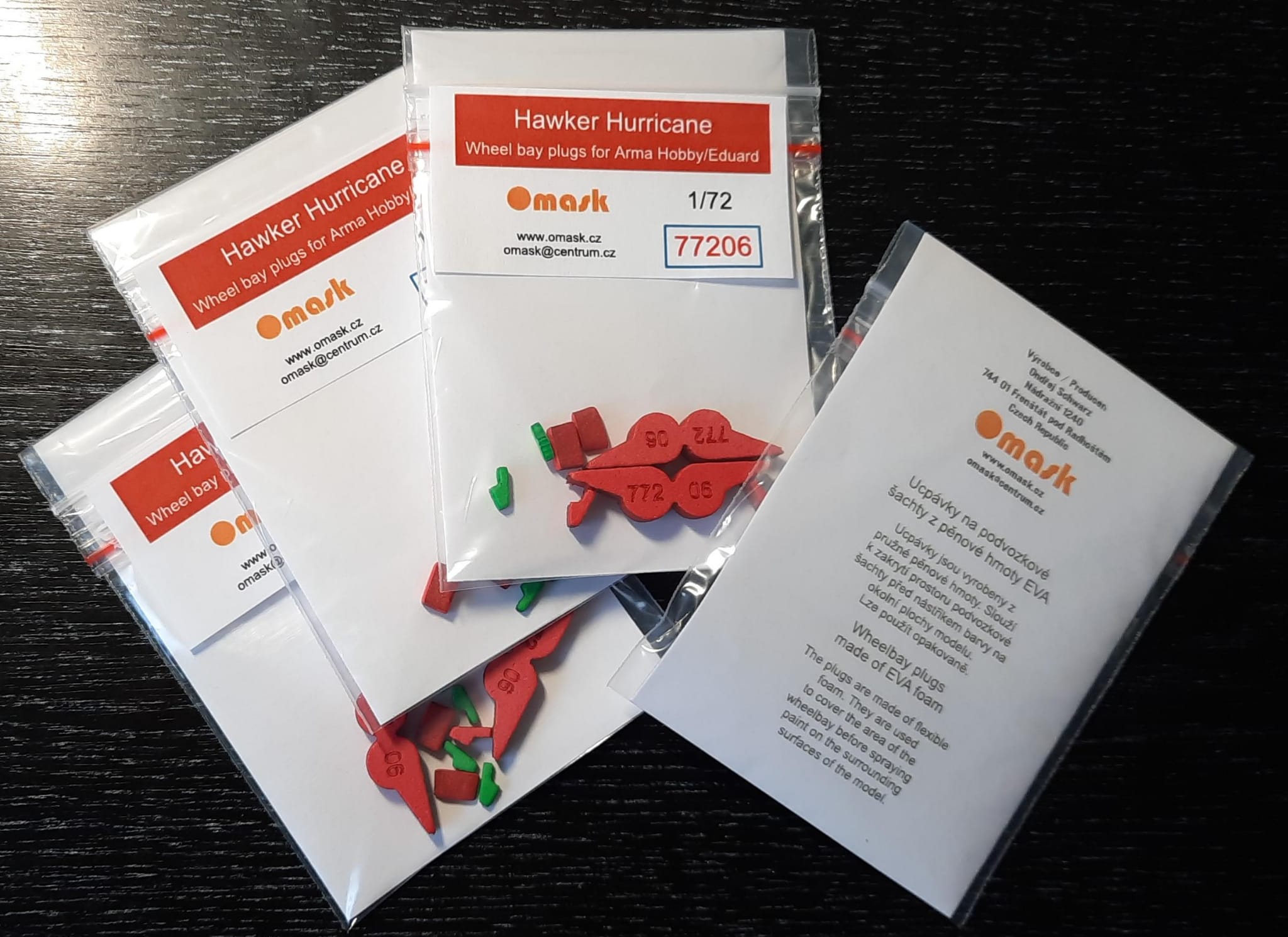 77206 1/72 Hawker Hurricane wheel bay plugs (for Arma Hobby)