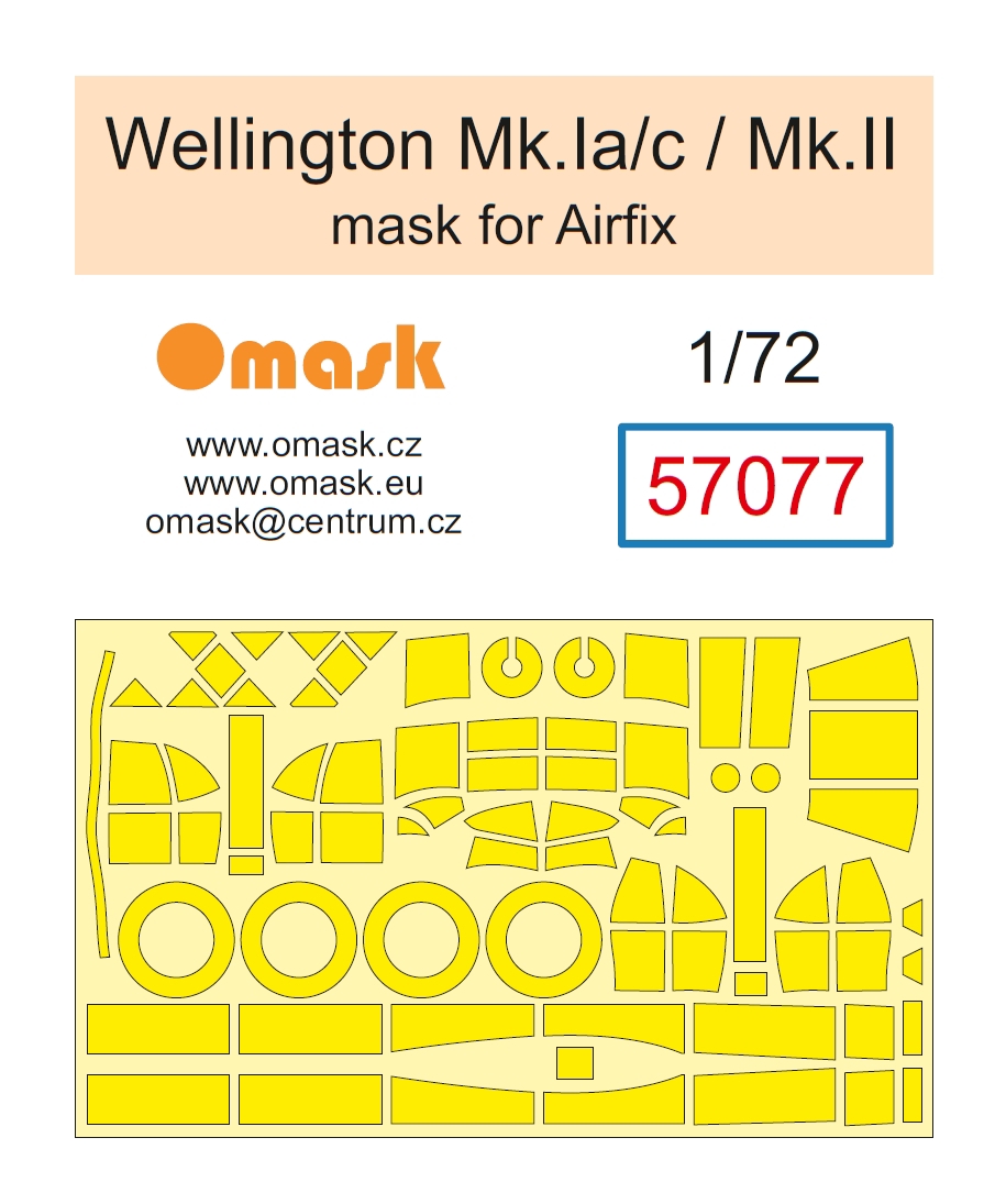 57077 1/72 Wellington Mk.Ia/c / Mk.II mask (for Airfix)