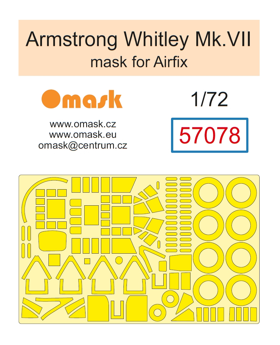 57078 1/72 Armstrong Whitley Mk.VII mask (for Airfix)