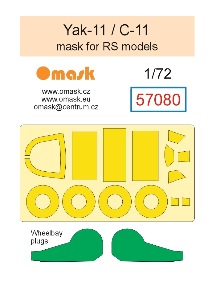 57080 1/72 Yak-11 / C-11 mask (for RS models)
