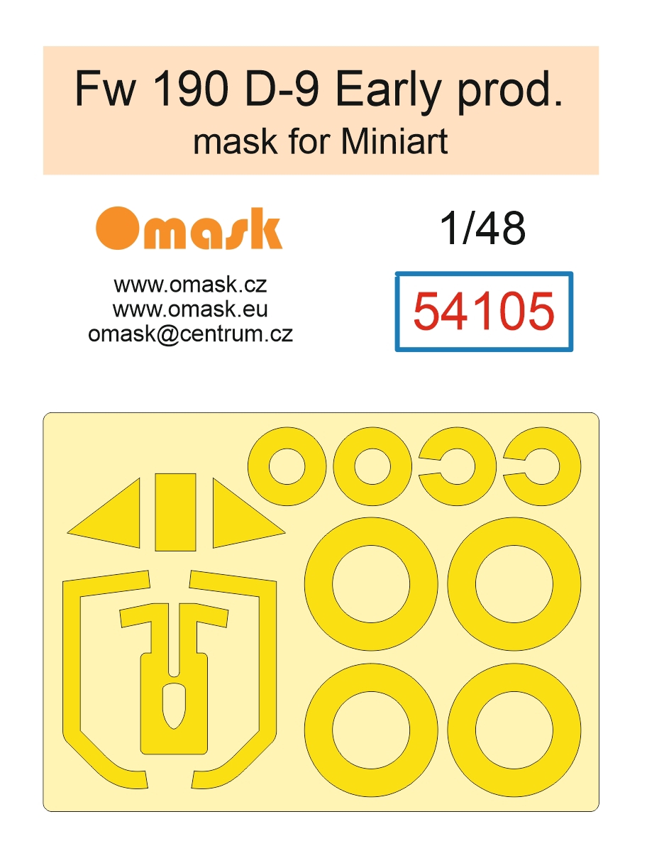 54105 1/48 Fw 190 D-9 Early Production mask (for Miniart)