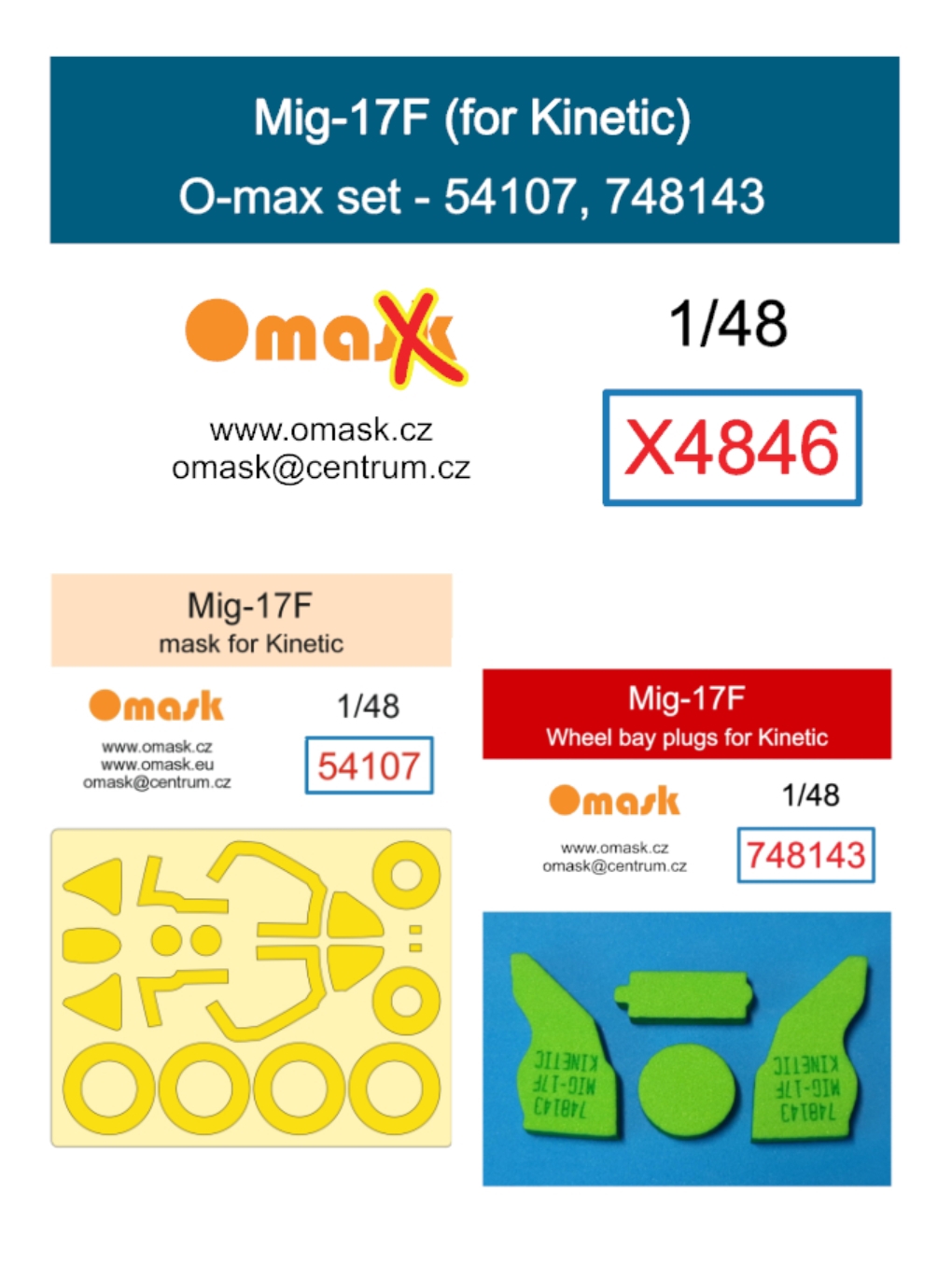 X4846 1/48 Mig-17F O-max set (for Kinetic)