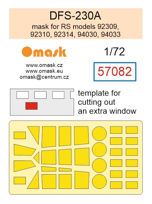 57082 1/72 DFS-230A mask (for RS models 92309, 92310, 92314, 94030, 94033)