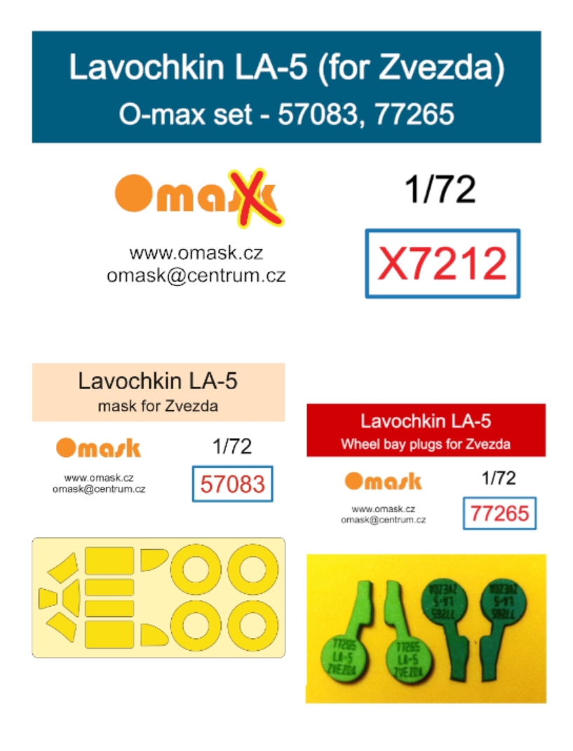 X7212 1/72 Lavochkin LA-5 O-max set (for Zvezda)
