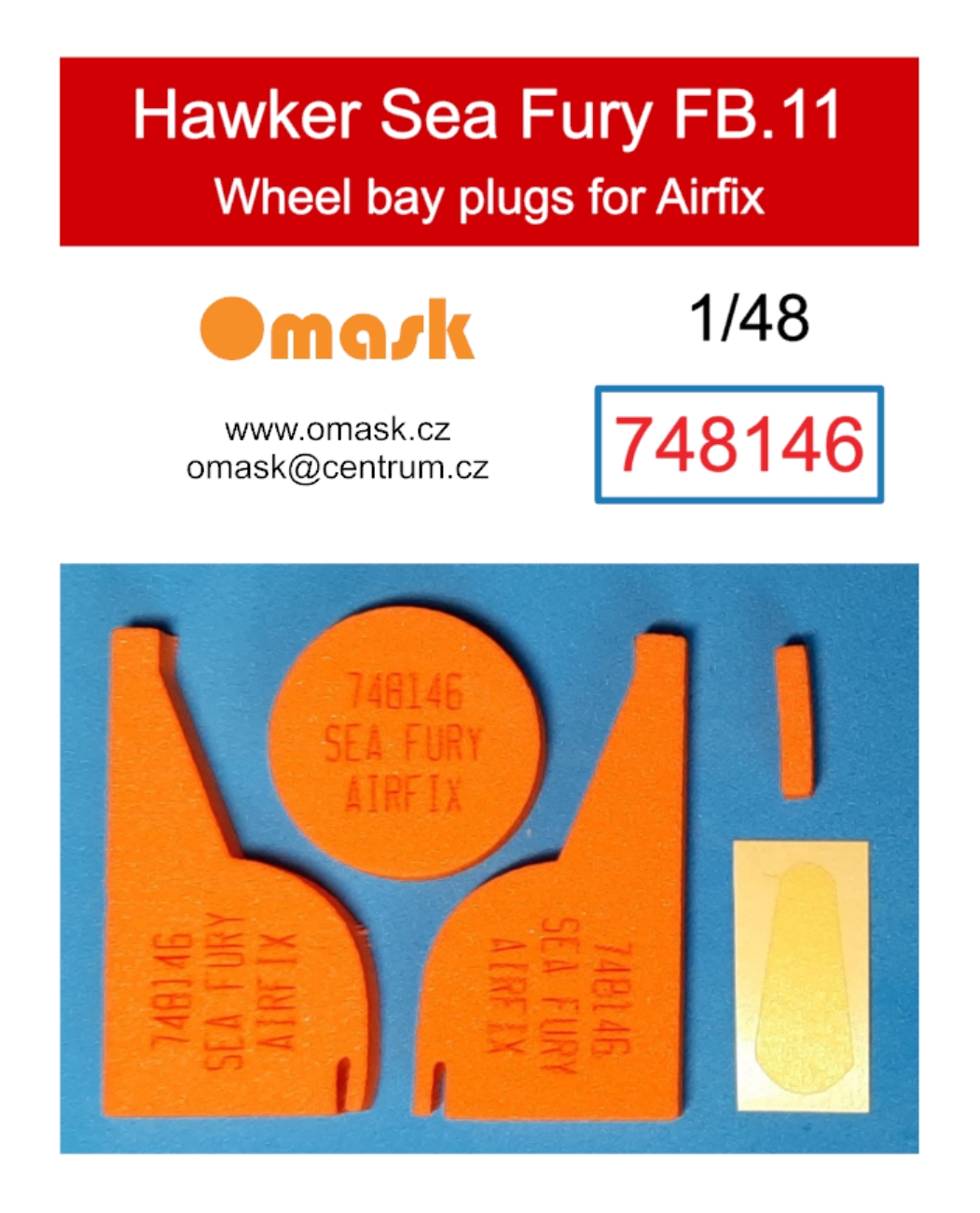 748146 1/48 Hawker Sea Fury FB.11 wheel bay plugs (for Airfix)