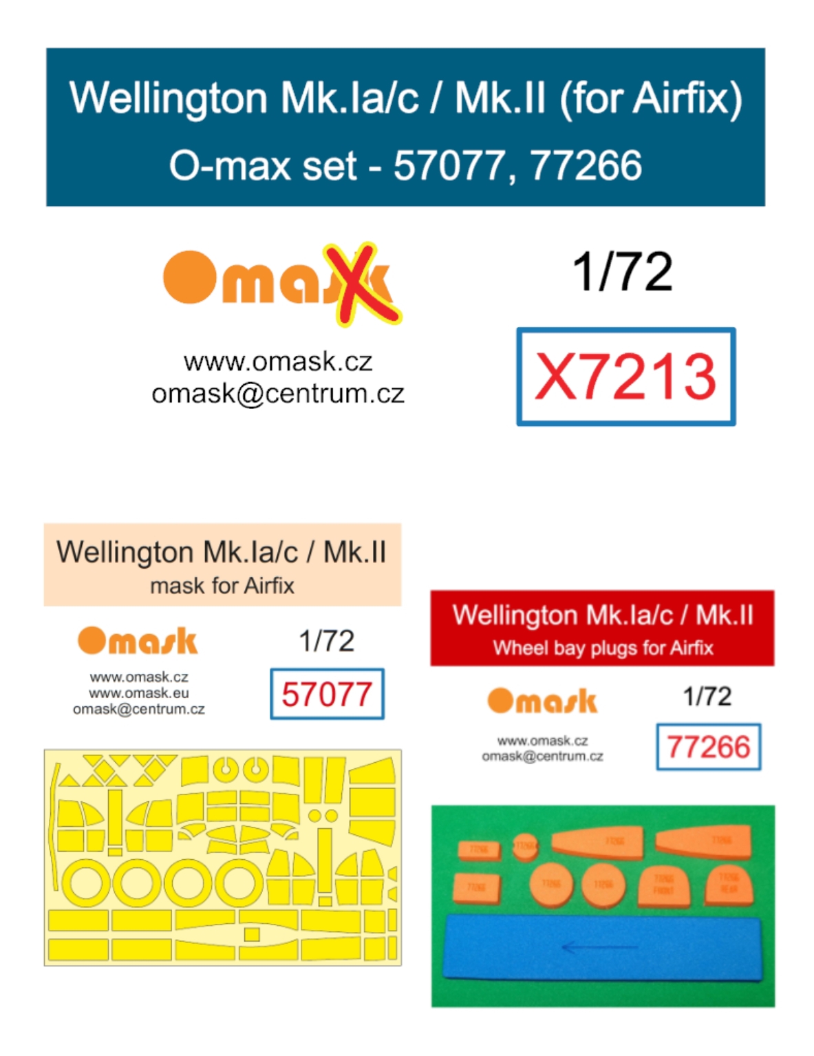 X7213 1/72Wellington Mk.Ia/c / Mk.II O-max set (for Airfix)