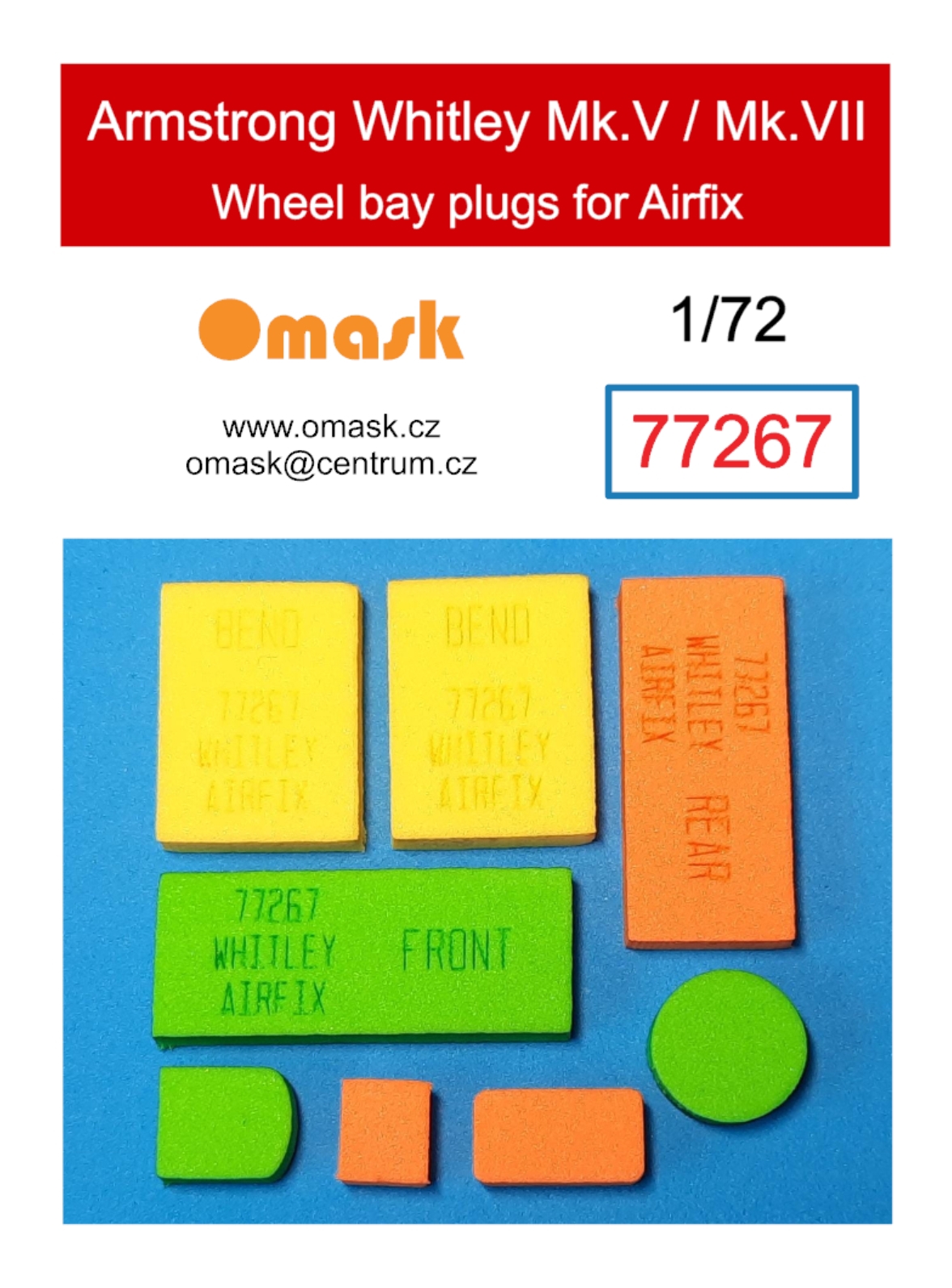 77267 1/72 Armstrong Whitley Mk.V / Mk.VII wheel bay plugs (for Airfix)