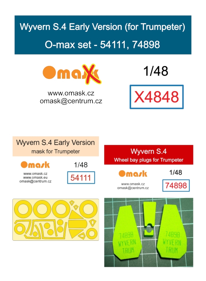 X4848 1/48 Wyvern S.4 Early Version O-max set (for Trumpeter)