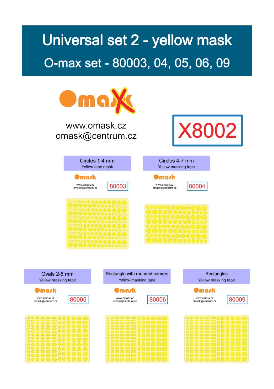 X8002 Universal set 2 - yellow mask