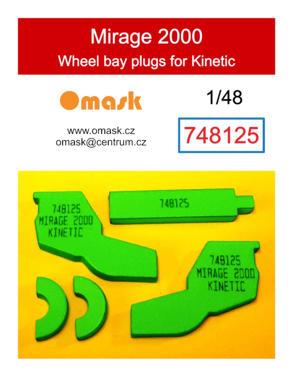 748125 1/48 Mirage 2000 wheel bay plugs (for Kinetic)