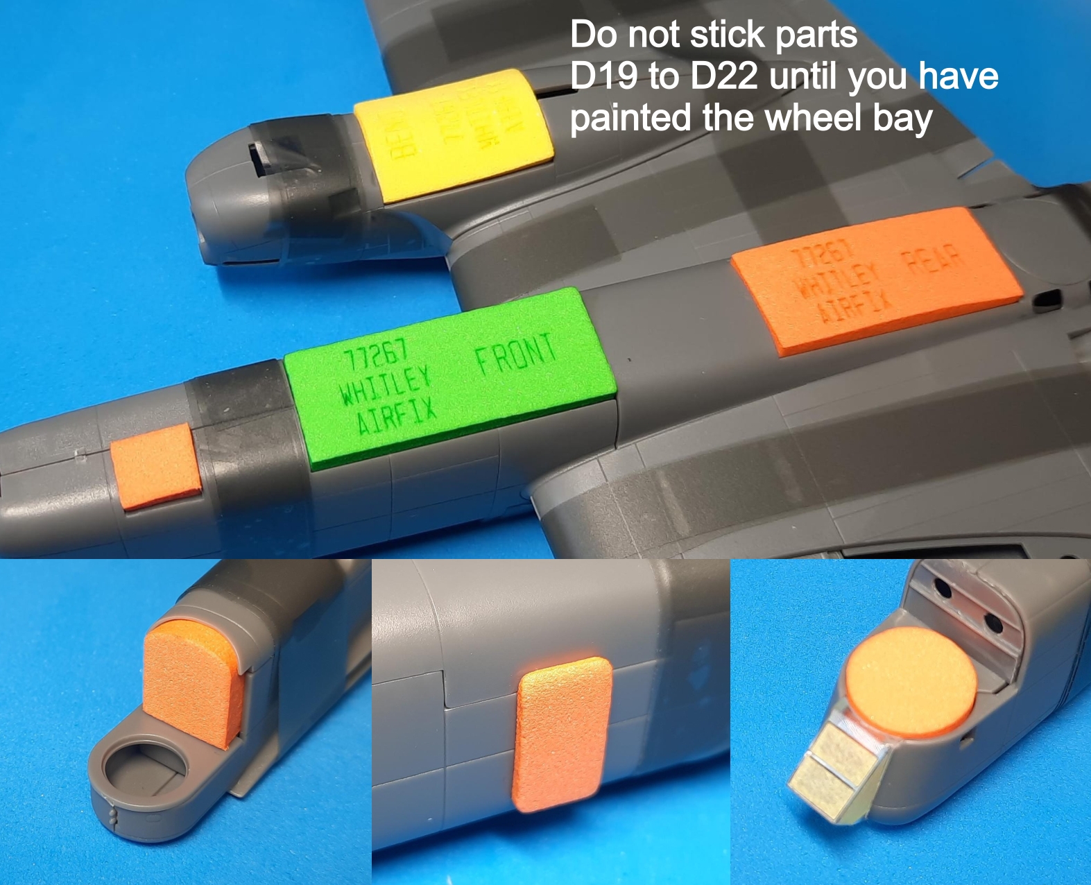 77267 1/72 Armstrong Whitley Mk.V / Mk.VII wheel bay plugs (for Airfix)