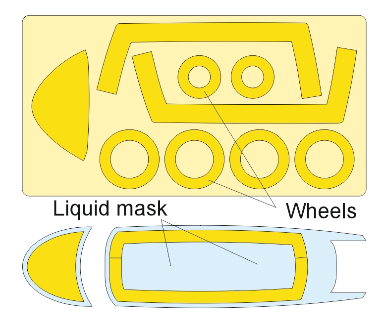 57084 1/72 T-1A / T-1B Jet Trainer mask (for Platz)