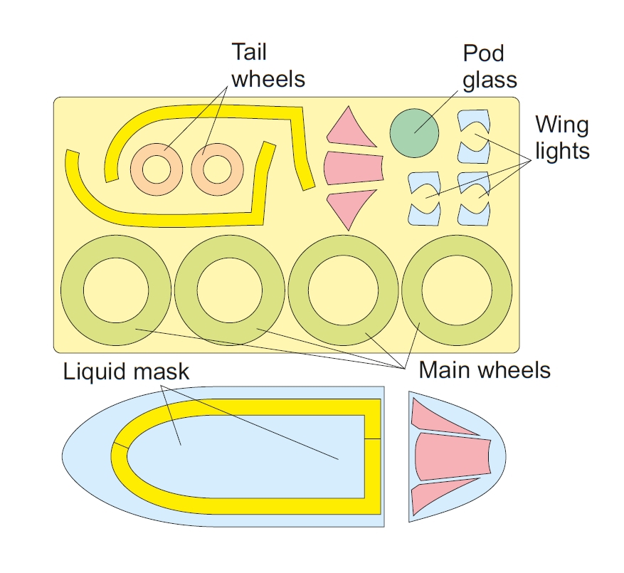 54112 1/48 Hawker Sea Fury FB.11 mask (for Airfix)