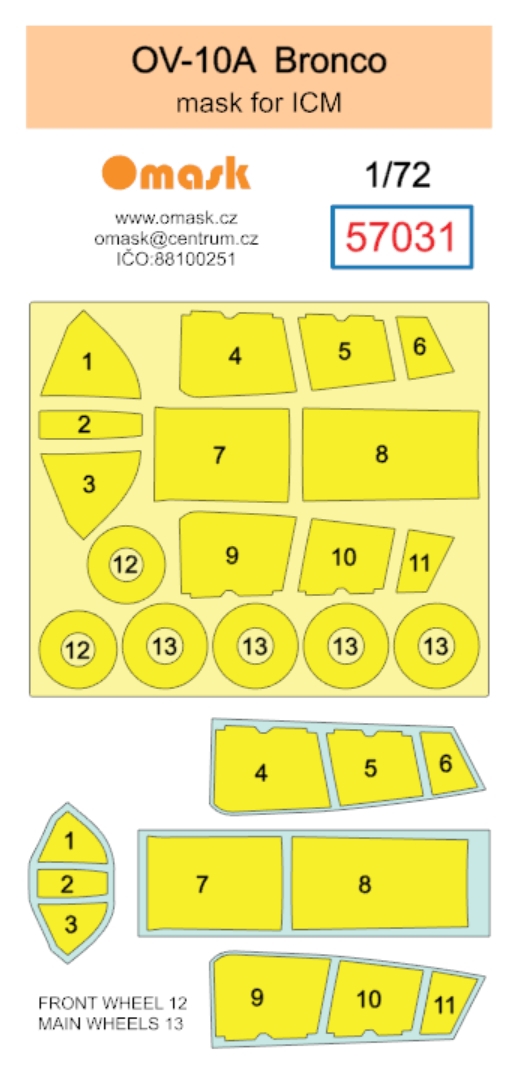 57031 1/72 OV-10A Bronco mask (for ICM)
