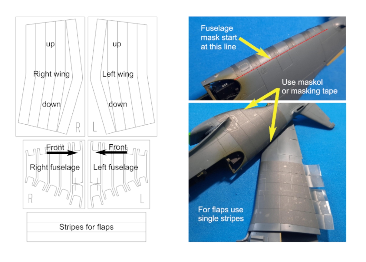 80081 1/48 P-51 B/C invasion stripes 18 inches - Oramask (for Eduard)
