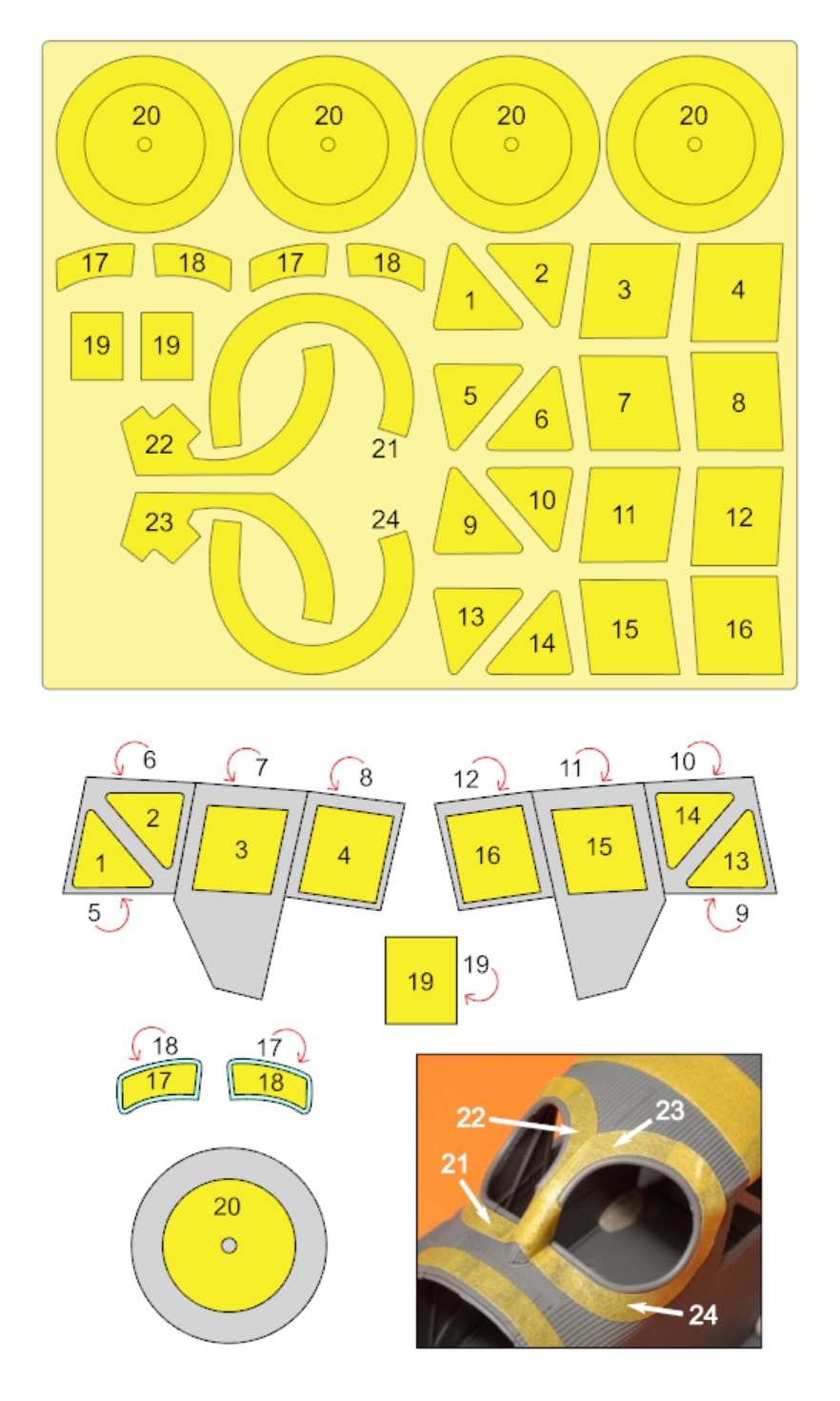 54072 1/48 Junkers F13 mask (for Miniart)