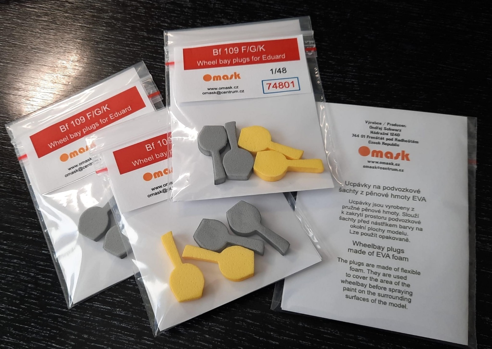 74801 1/48 Bf 109 F/G/K wheel bay plugs (for Eduard)