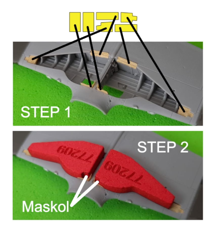 77209 1/72 P-51 B/C Mustang wheel bay plugs (for Arma Hobby)