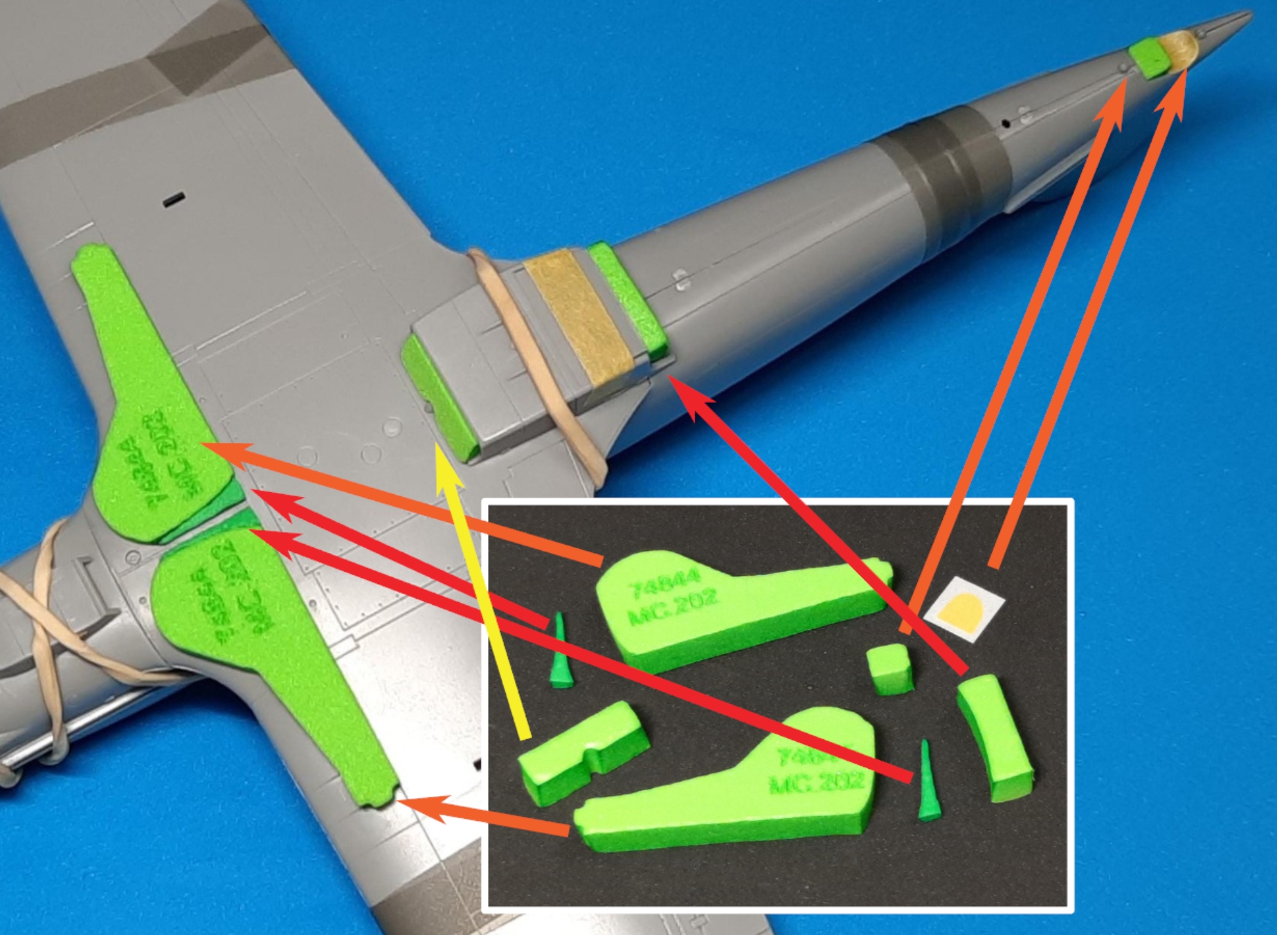 74844 1/48 Macchi C.202 wheel bay plugs (for Hasegawa)