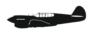 nálepka P-40E Warhawk (15cm černá)