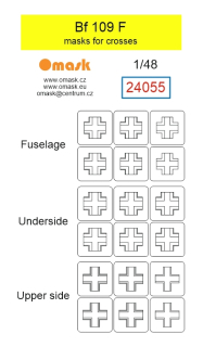 24055 1/48 Bf 109 F masks for crosses