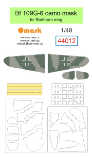 44012 1/48 Bf 109G-6 camo mask for Barkhorn wing