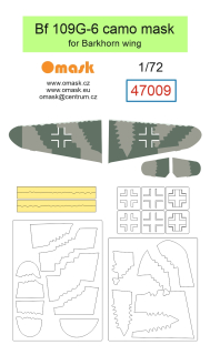 47009 1/72 Bf 109G-6 camo mask for Barkhorn wing