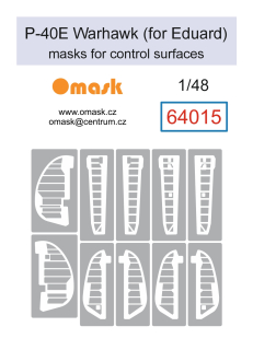 64015 1/48 P-40E Warhawk masks for control surfaces (for Eduard)