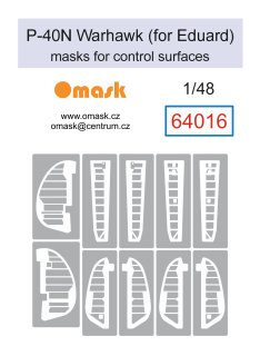 64016 1/48 P-40N Warhawk masks for control surfaces (for Eduard)