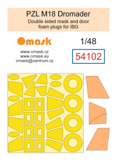 54102 1/48 PZL M18 Dromader double sided mask and door foam plugs (for IBG)