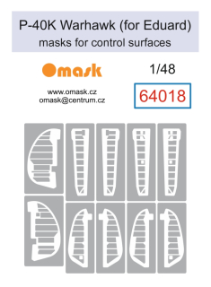 64018 1/48 P-40K Warhawk masks for control surfaces (for Eduard)