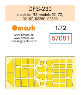 57081 1/72 DFS-230 mask (for RS models 92172, 92187, 92269, 92300)
