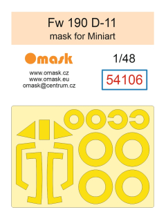 54106 1/48 Fw 190 D-11 mask (for Miniart)