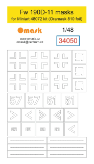 34050 1/48 Fw 190D-11 mask (for Miniart 48072)