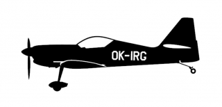 nálepka Zlín Z-50 OK-IRG (15cm černá)