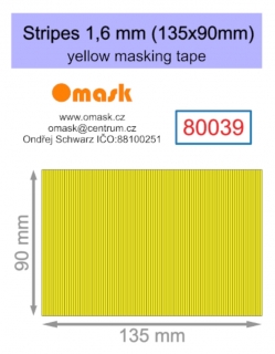 80039 Stripes 1,6 mm (135x90mm) yellow masking tape