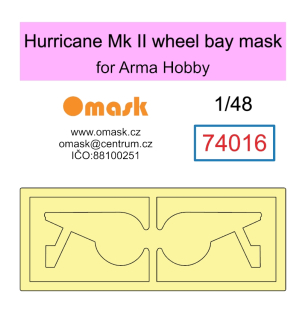 74016 1/48 Hurricane Mk II wheel bay mask (for Arma Hobby)