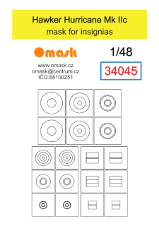 34045 1/48 Hawker Hurricane Mk IIc mask for insignias