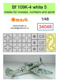 34048 1/48 Bf 109K-4 white 5 (masks for crosses, numbers and spiral)