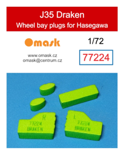 77224 1/72 J35 Draken wheel bay plugs (for Hasegawa)