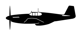nálepka P-51B Mustang (15cm černá)