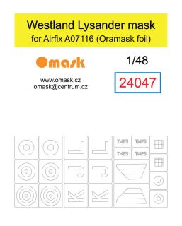 24047 1/48 Westland Lysander mask (for Airfix A07116 - Oramask foil)