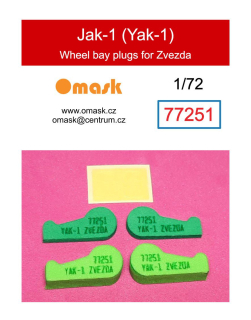 77251 1/72 Jak-1 (Yak-1) wheel bay plugs (for Zvezda)